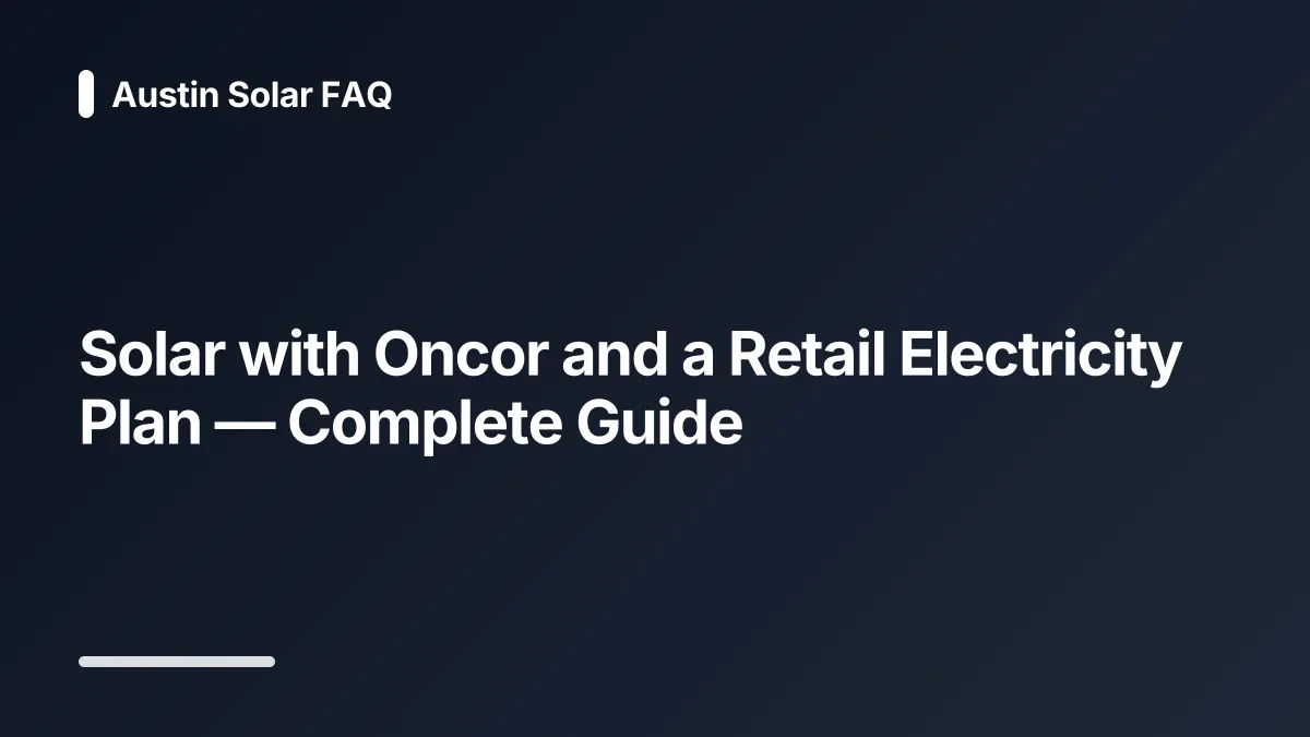 solar oncor retail electricity